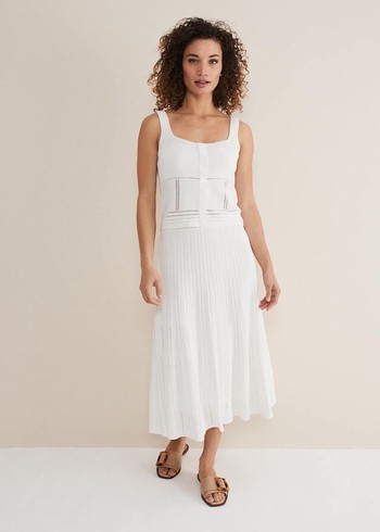 Phase Eight Clarated Co-Ord Skirts White Canada | EQGOLN-409